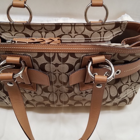 Authentic Coach Soho Signature Khaki Belted Purse - Picture 5 of 9